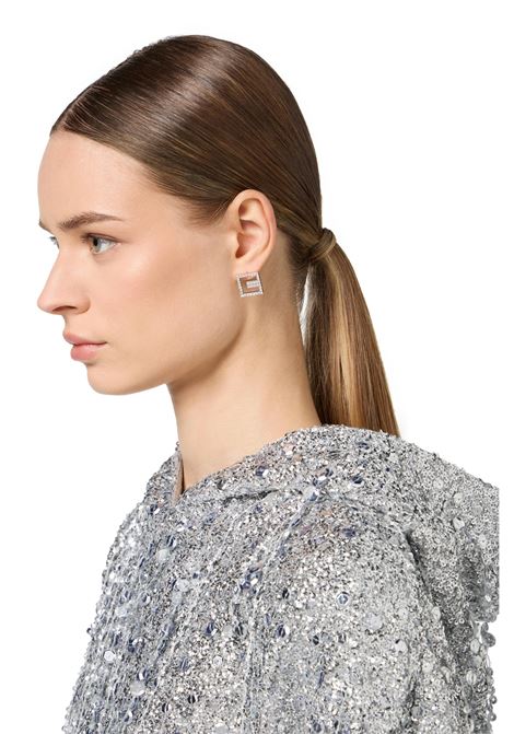 Logo outline rhinestone earrings ELISABETTA FRANCHI | jewelry | OR25B46E2CR2